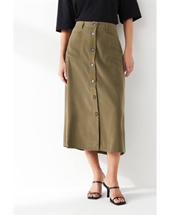 Юбка миди в стиле карго с пуговицами спереди, зеленый Jdy