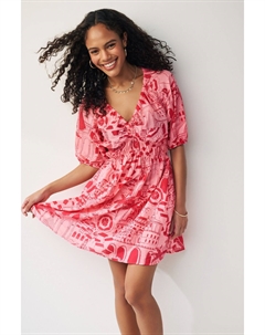 Мини-Платье собранное на талии резинкой, розовый Next