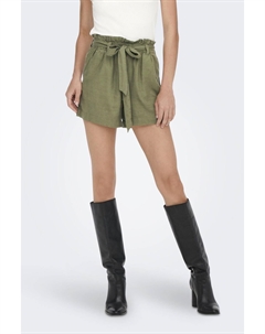 Шорты из льна с завязкой на талии, зеленый Jdy