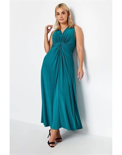 Платье макси с узлом спереди, зеленый Yours