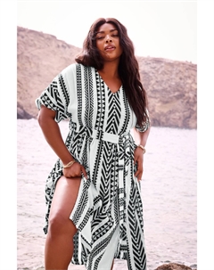 Платье макси с вышивкой, черный Yours