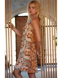 Летнее мини-платье завязанное спереди, коричневый Next