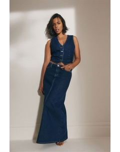 Джинсовая юбка макси, синий Next