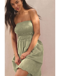 Летнее платье из джерси-бандо с вышивкой по краю, зеленый Next