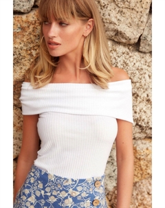 Топ в рубчик с вырезом открытыми плечами, белый Next