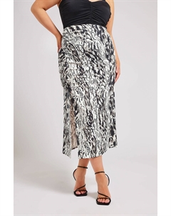 Юбка со сборками и анималистическим принтом, бежевый Yours