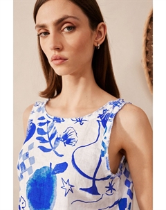 Премиальный топ из 100% льна, белый Next