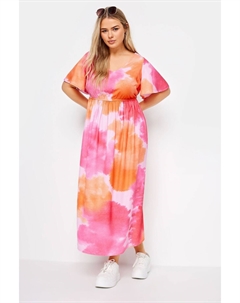 Лимитированное платье мидакси с короткими рукавами и бантом сзади, розовый Yours