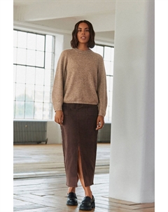 Джинсовая юбка макси, коричневый Next