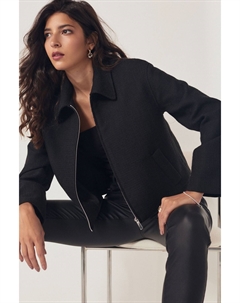 Бомбер свободного кроя из букле, черный Next