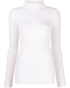 Джемпер в полоску с высоким воротником, белый Msgm