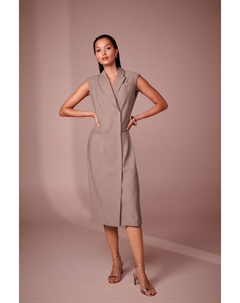 Платье-Пиджак мини без рукавов, коричневый Next