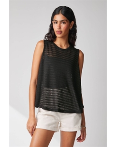 Свободный топ без рукавов с неровным переплетением и широким вырезом, черный Next