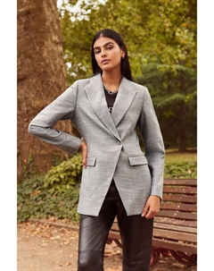 Асимметричный приталенный жакет, серый Next