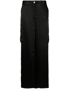 Атласные брюки широкого кроя, черный Theory