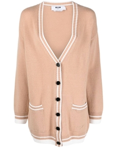 Кардиган с контрастной отделкой, нейтральный цвет Msgm