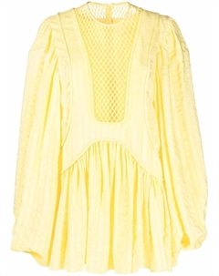 Платье-трапеция с сетчатой вставкой, желтый Stella mccartney