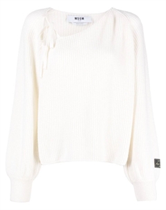 Джемпер в рубчик с завязками, нейтральный цвет Msgm