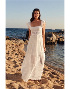 Платье крючком с расклешенными рукавами, белый Next