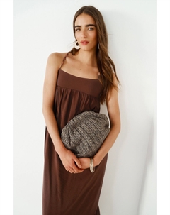 Летнее платье макси расшитое бисером, коричневый Next