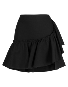 Юбка с завышенной талией и оборками, черный Msgm