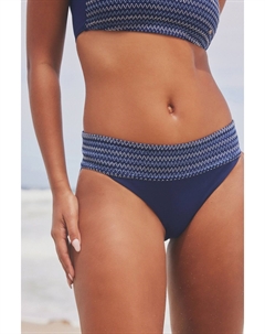 Плиссированные плавки бикини с высоким вырезом, синий Next