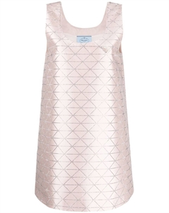 Платье с узором и стразами, розовый Prada