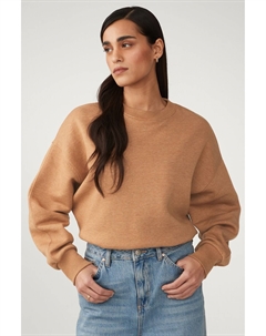 Свободный меланжевый свитшот с круглым вырезом и эффектом перекрашивания, коричневый Next