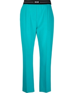 Узкие брюки строгого кроя с логотипом, синий Msgm