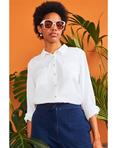 Рубашка Софи из органического хлопка с набивным наполнителем, белый White stuff