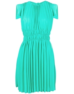 Платье мини с короткими рукавами и складками, зеленый Liu jo