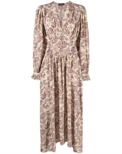 Платье миди Myrala с принтом пейсли, желтый Isabel marant