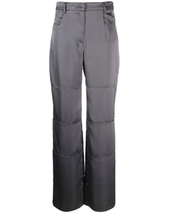 Атласные брюки прямого кроя, серый Blanca vita