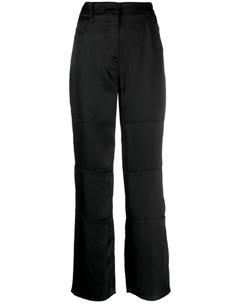 Атласные брюки прямого кроя, черный Blanca vita