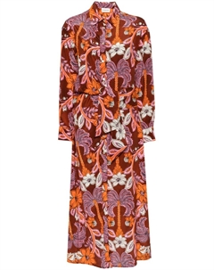 Шелковое платье-рубашка с цветочным принтом, оранжевый Parosh
