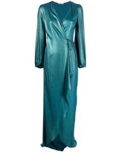 Платье макси Crush с запахом, синий Parlor