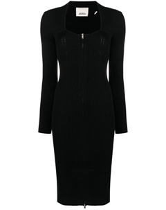 Платье в рубчик на молнии, черный Isabel marant