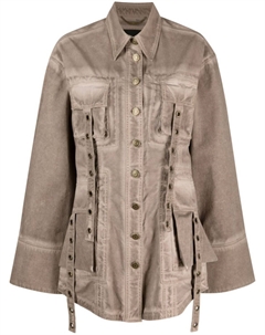 Джинсовая куртка с люверсами, коричневый Blumarine