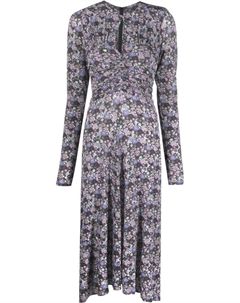 Платье миди с цветочным принтом и длинными рукавами, серый Isabel marant