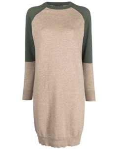Кашемировое платье в стиле колор-блок, нейтральный цвет Lorena antoniazzi
