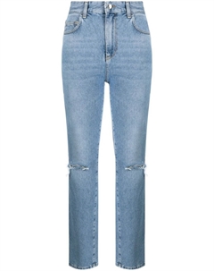 Прямые джинсы с прорезями, синий Liu jo