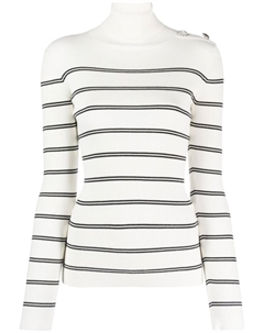 Джемпер в рубчик с высоким воротником, белый Liu jo