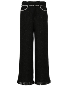 Брюки из ткани букле со стразами, черный Giuseppe di morabito
