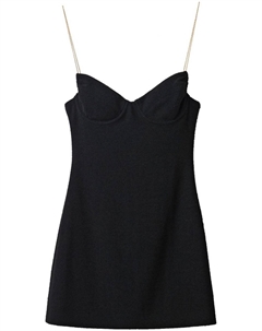 Платье мини с вырезом в форме сердца, черный Miu miu