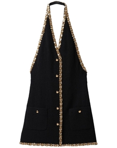 Платье мини с вышивкой, черный Miu miu