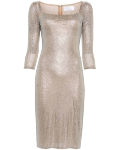 Платье миди с кристаллами, нейтральный цвет Giuseppe di morabito