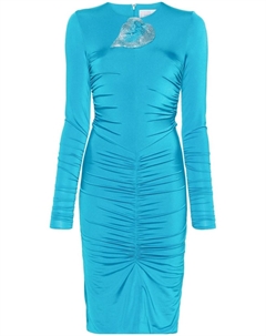 Платье с цветочной аппликацией и сборками, синий Giuseppe di morabito