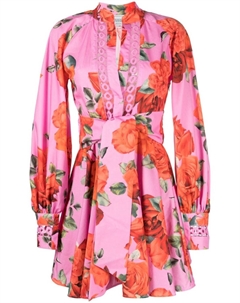 Платье с поясом и цветочным принтом, розовый Forte dei marmi couture