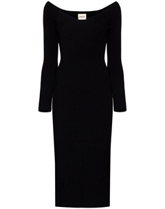 Платье миди Pia в рубчик, черный Khaite