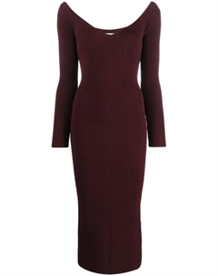 Платье миди в рубчик, красный Khaite